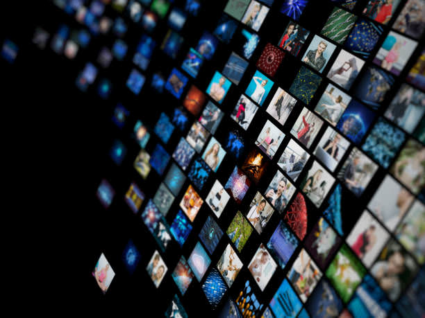 Video wall with small screens digital concept